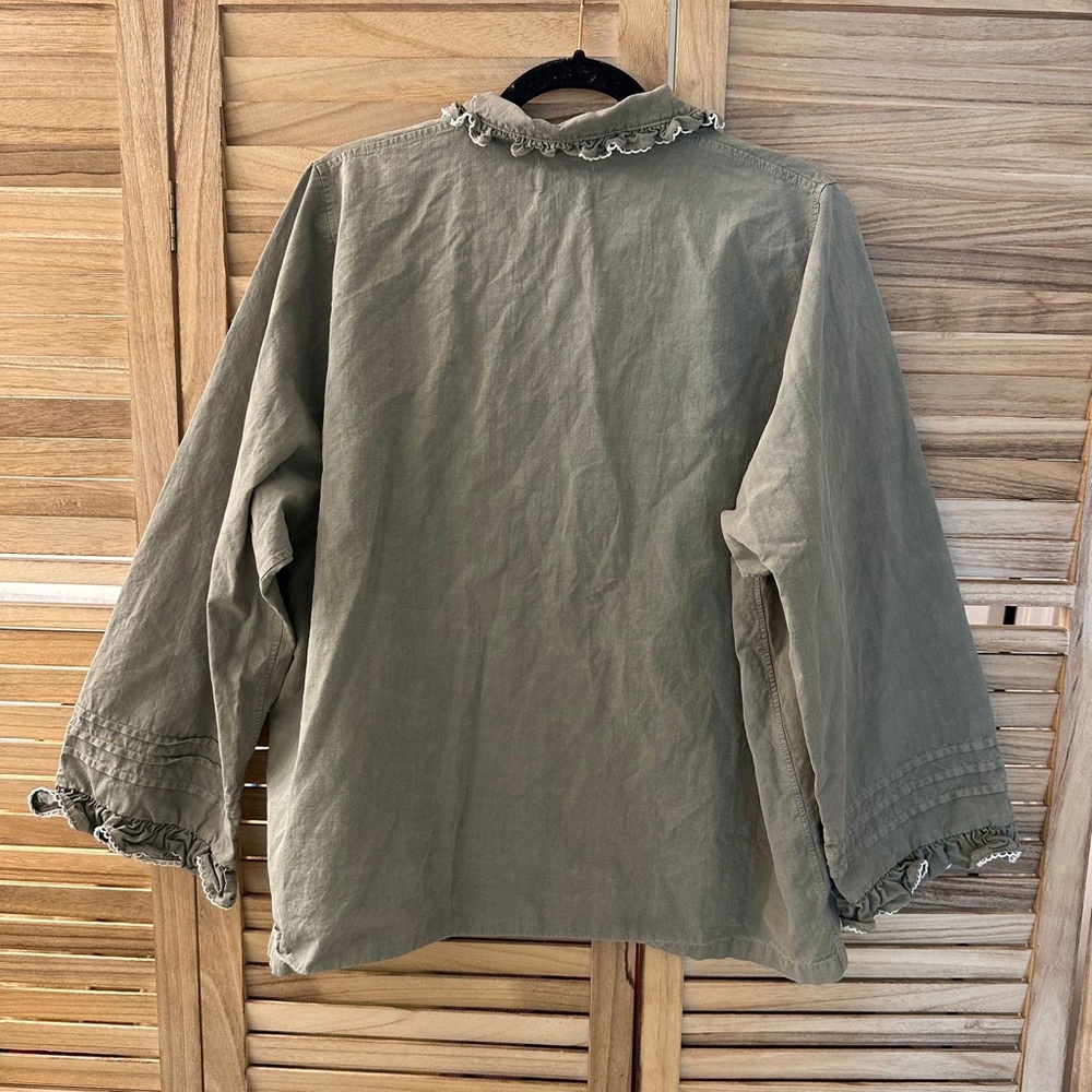 Rudy Jude Pillowcase Button down shirt with lace in sage size XXL - Picture 5 of 7